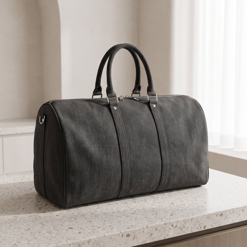 The Ashbourne Canvas Duffel — Medium Black