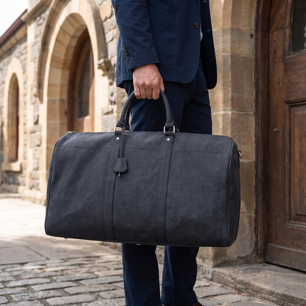 The Ashbourne Canvas Duffel — Big Black