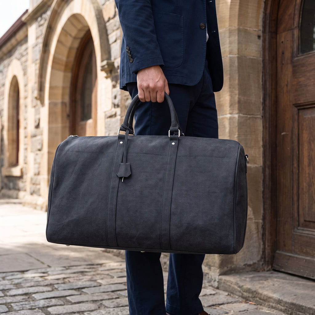 The Ashbourne Canvas Duffel — Big Black