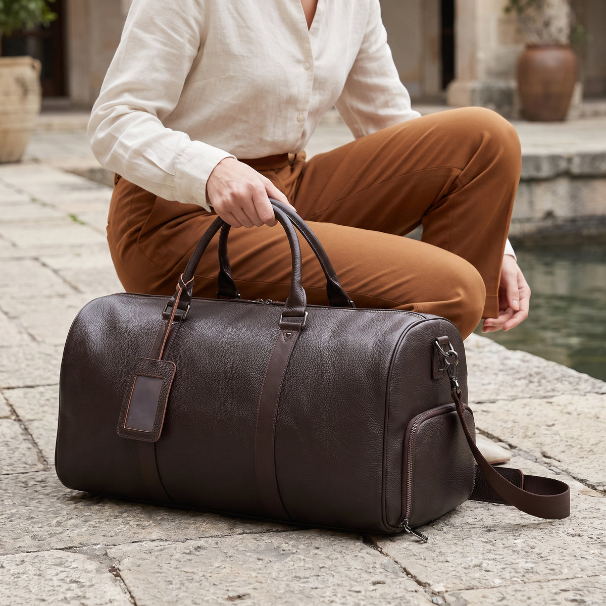 The Aveline Travel Duffel — 6020 Litchi Coffee